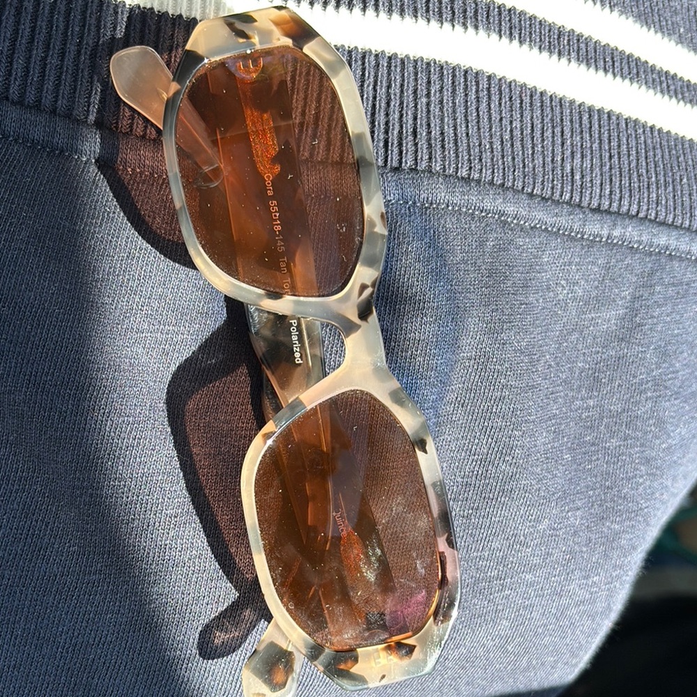 Tortoiseshell Rectangular Sunglasses - Brown Lenses